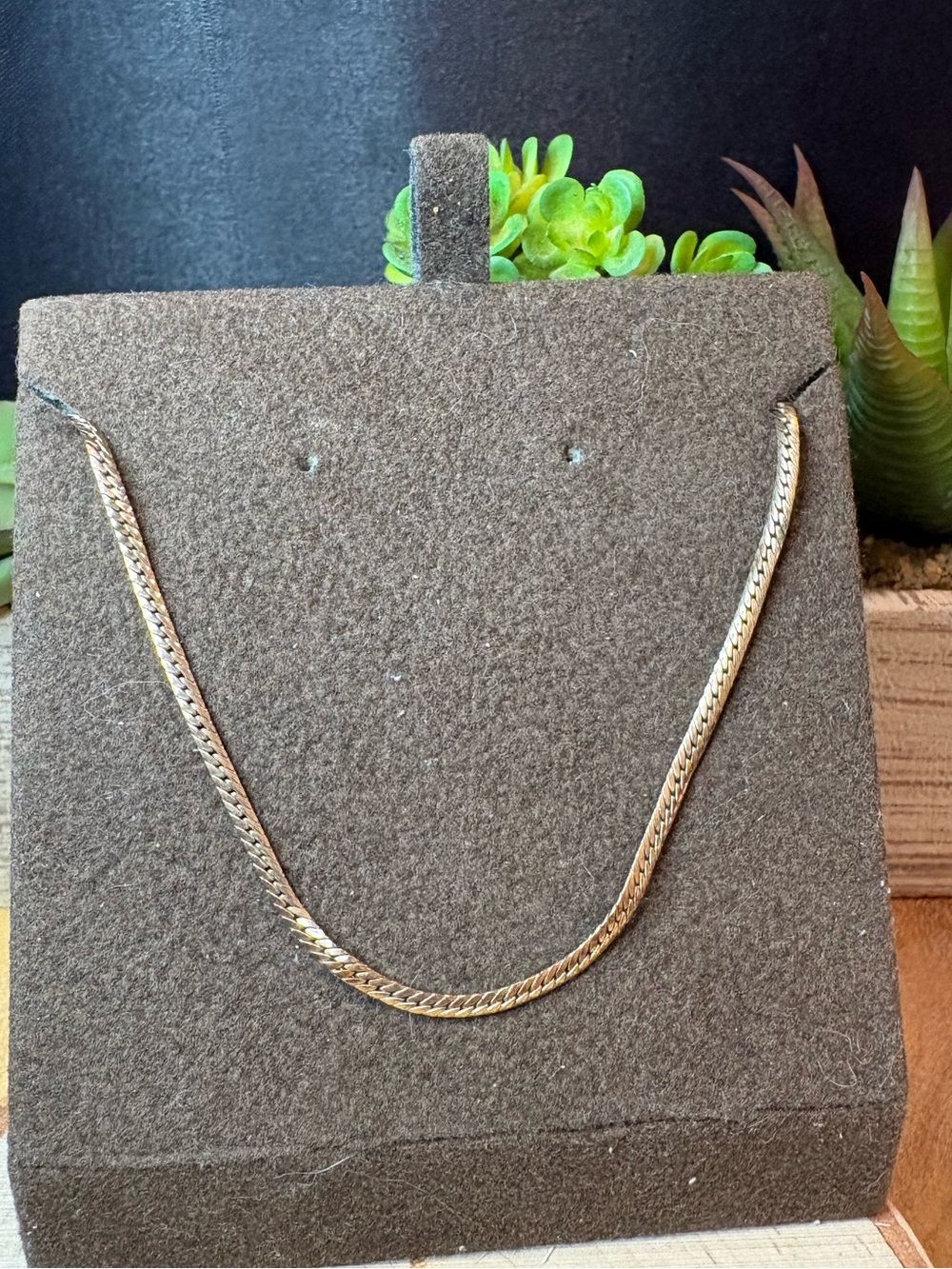 Vintage  1/20 14KGF Gold Herringbone Necklace ✨💛